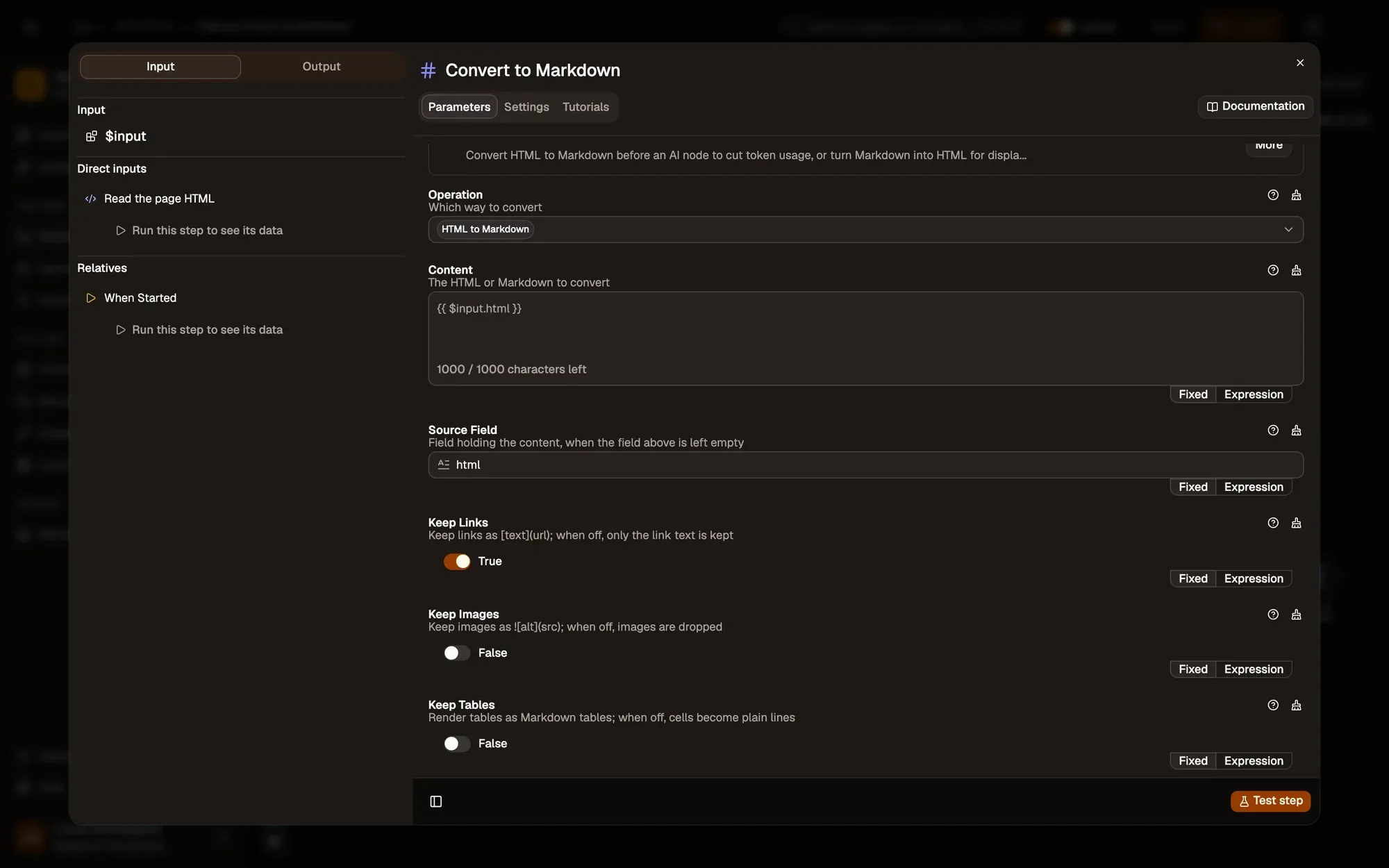 Step 3, close-up of the app: The Keep Images switch, outlined.