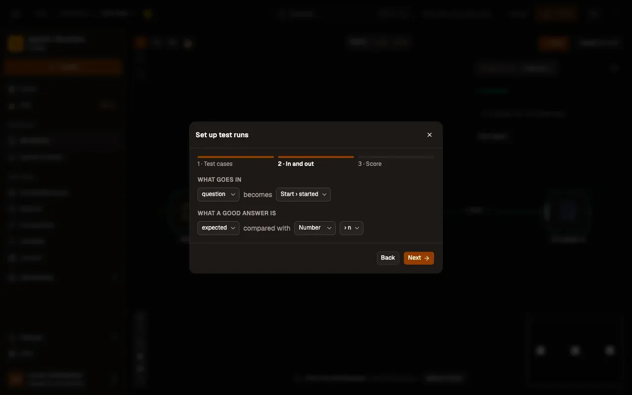 Step 2, close-up of the app: What a good answer is, outlined.